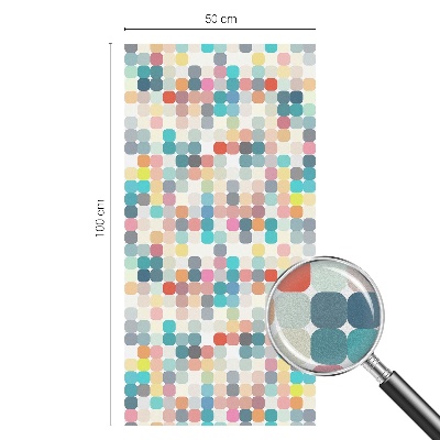Pătrate colorate Folie opacă geam cu model vitraliu