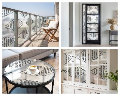 Diamante geometrice Folie geam să nu se vadă din exterior