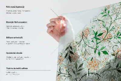 Eleganță florală Folie geam intimitate model vitraliu