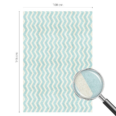 Zigzag albastru Folie decorativă geam vitraliu