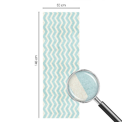 Zigzag albastru Folie decorativă geam vitraliu