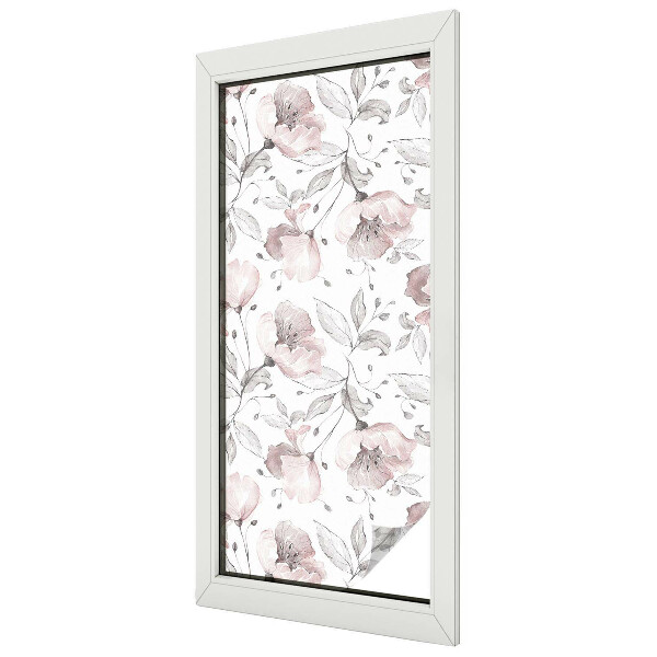 Frunze de trandafir Folie opacă geam cu model vitraliu