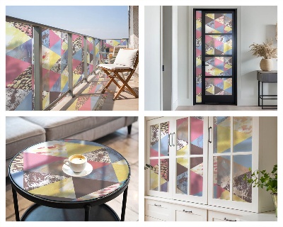 Triunghiuri colorate Folie geam să nu se vadă din exterior