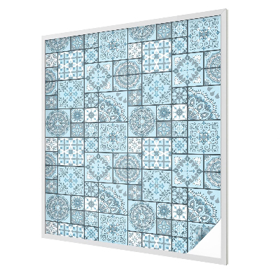 Plăci albastre Folie opacă geam cu model vitraliu