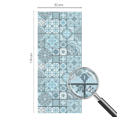Plăci albastre Folie opacă geam cu model vitraliu