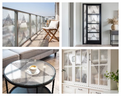 Triunghiuri gri Folie geam să nu se vadă din exterior