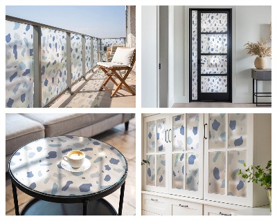 Modele albastre Folie decorativă geam vitraliu