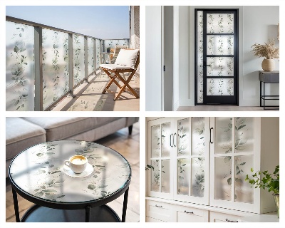 Farmecul plantelor Folie geam intimitate model vitraliu