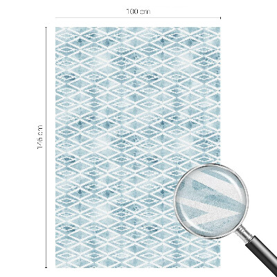 Romburi albastre Folie opacă geam cu model vitraliu