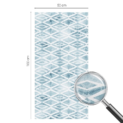 Romburi albastre Folie opacă geam cu model vitraliu