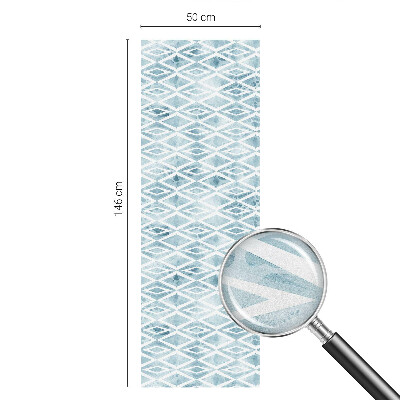 Romburi albastre Folie opacă geam cu model vitraliu