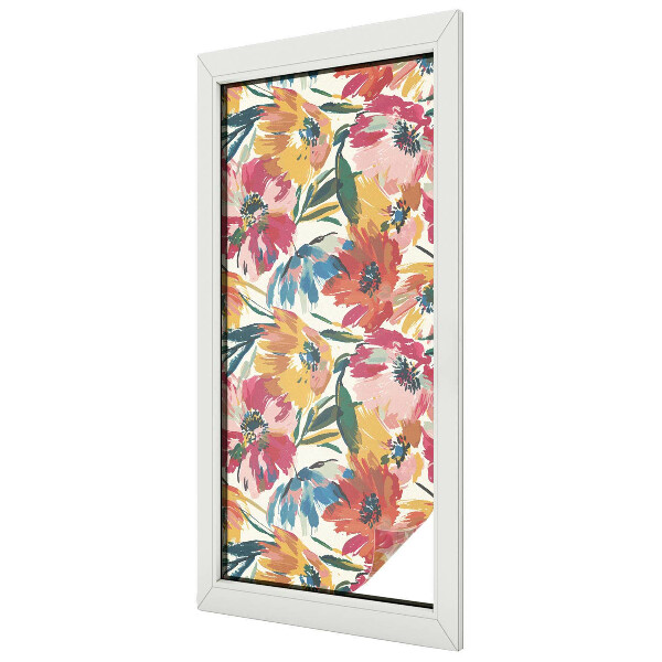 Explozie de flori Folie geam intimitate model vitraliu