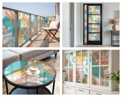 Natură exotică Folie opacă geam cu model vitraliu