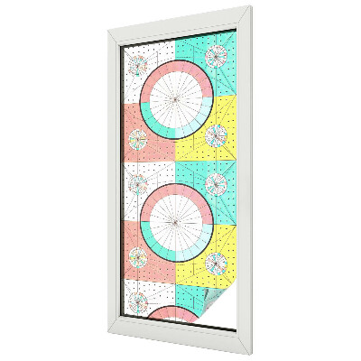 Cercuri geometrice Folie opacă geam cu model vitraliu