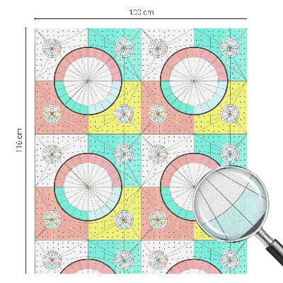 Cercuri geometrice Folie opacă geam cu model vitraliu