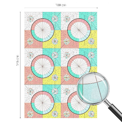 Cercuri geometrice Folie opacă geam cu model vitraliu