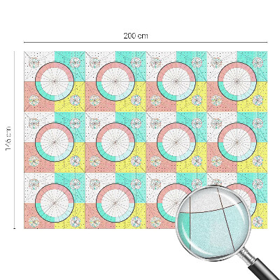 Cercuri geometrice Folie opacă geam cu model vitraliu
