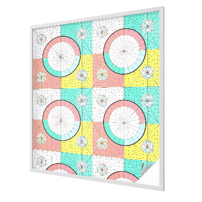 Cercuri geometrice Folie opacă geam cu model vitraliu