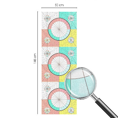 Cercuri geometrice Folie opacă geam cu model vitraliu