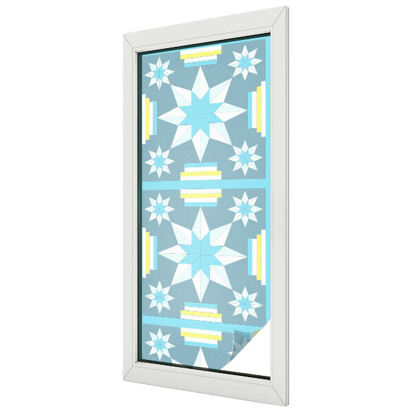 Model de stea Folie opacă geam cu model vitraliu