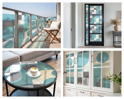 Modele geometrice Folie decorativă geam vitraliu