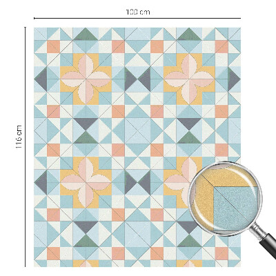 Geometrie colorată Folie opacă geam cu model vitraliu