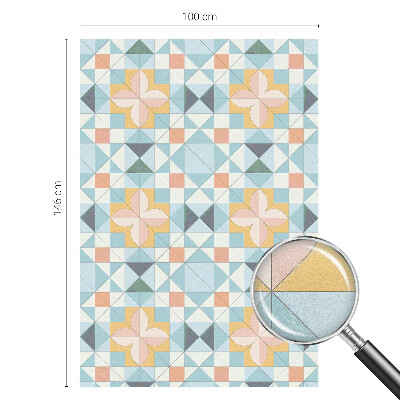 Geometrie colorată Folie opacă geam cu model vitraliu