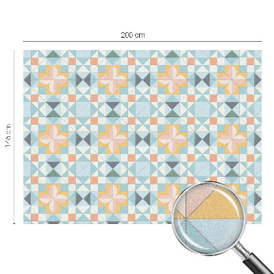 Geometrie colorată Folie opacă geam cu model vitraliu