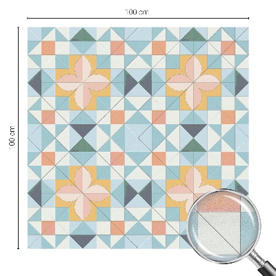 Geometrie colorată Folie opacă geam cu model vitraliu