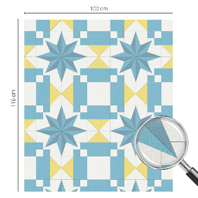 Stele albastre Folie opacă geam cu model vitraliu