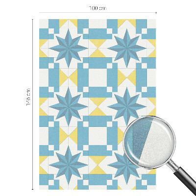 Stele albastre Folie opacă geam cu model vitraliu