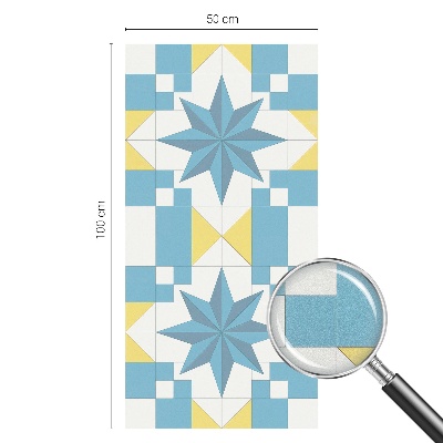 Stele albastre Folie opacă geam cu model vitraliu