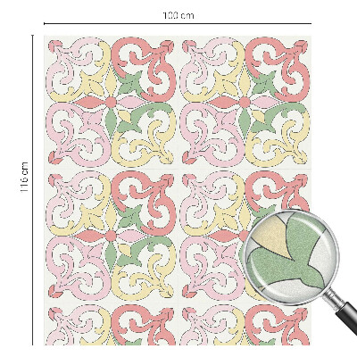 Ornamente florale Folie opacă geam cu model vitraliu