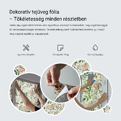 Ornamente florale Folie opacă geam cu model vitraliu