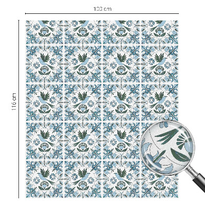 Flori albastre Folie geam intimitate model vitraliu