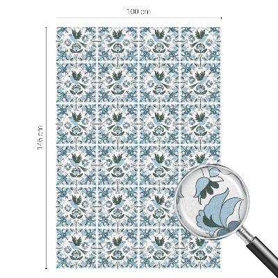 Flori albastre Folie geam intimitate model vitraliu