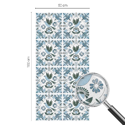 Flori albastre Folie geam intimitate model vitraliu