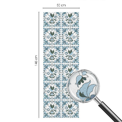 Flori albastre Folie geam intimitate model vitraliu