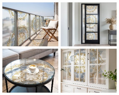 Mandale boho Folie decorativă geam vitraliu