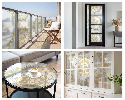 Mandala florală Folie autocolantă geam