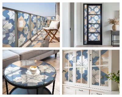 Modele simetrice Folie decorativă geam vitraliu