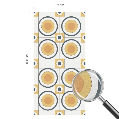 Cercuri retro Folie opacă geam cu model vitraliu