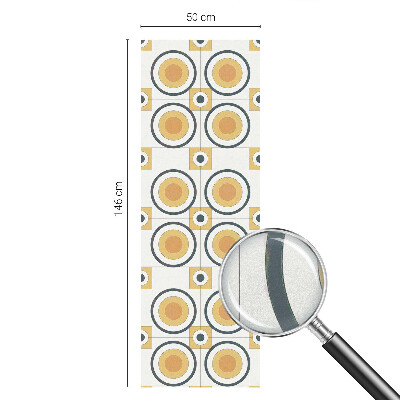 Cercuri retro Folie opacă geam cu model vitraliu