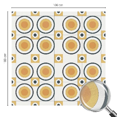 Cercuri retro Folie opacă geam cu model vitraliu