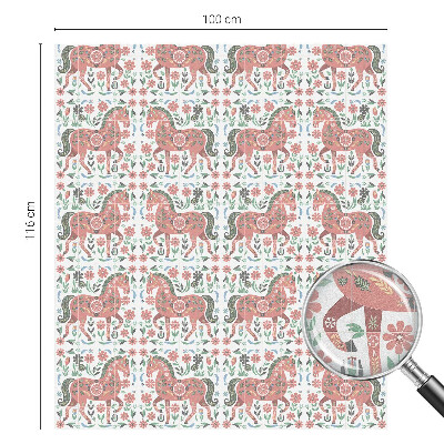 Cai colorați Folie opacă geam cu model vitraliu