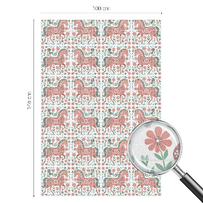 Cai colorați Folie opacă geam cu model vitraliu