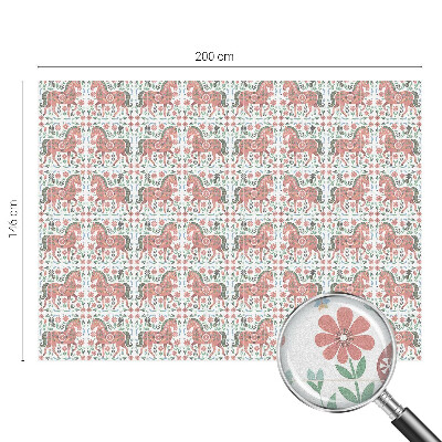 Cai colorați Folie opacă geam cu model vitraliu