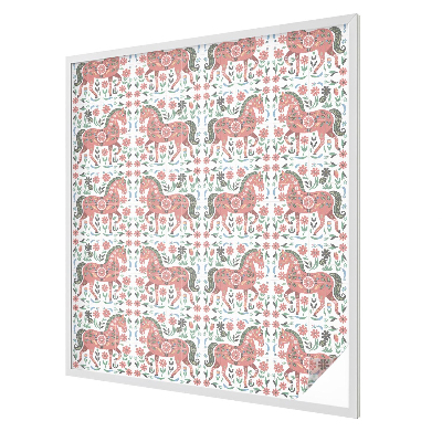 Cai colorați Folie opacă geam cu model vitraliu