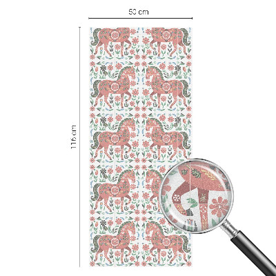 Cai colorați Folie opacă geam cu model vitraliu