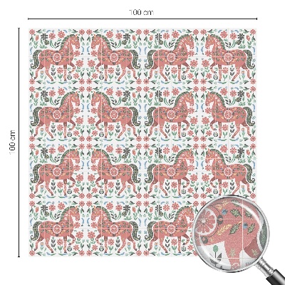 Cai colorați Folie opacă geam cu model vitraliu